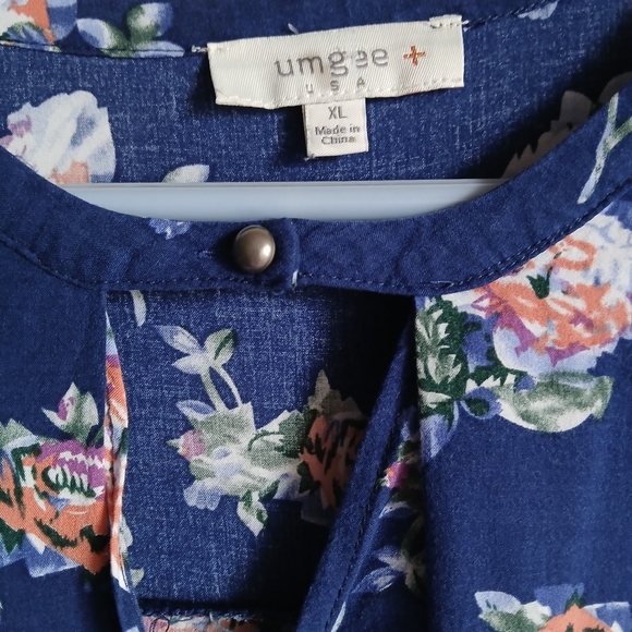 Umgee Blue Floral Tunic or Dress  Size XL - Picture 5 of 11